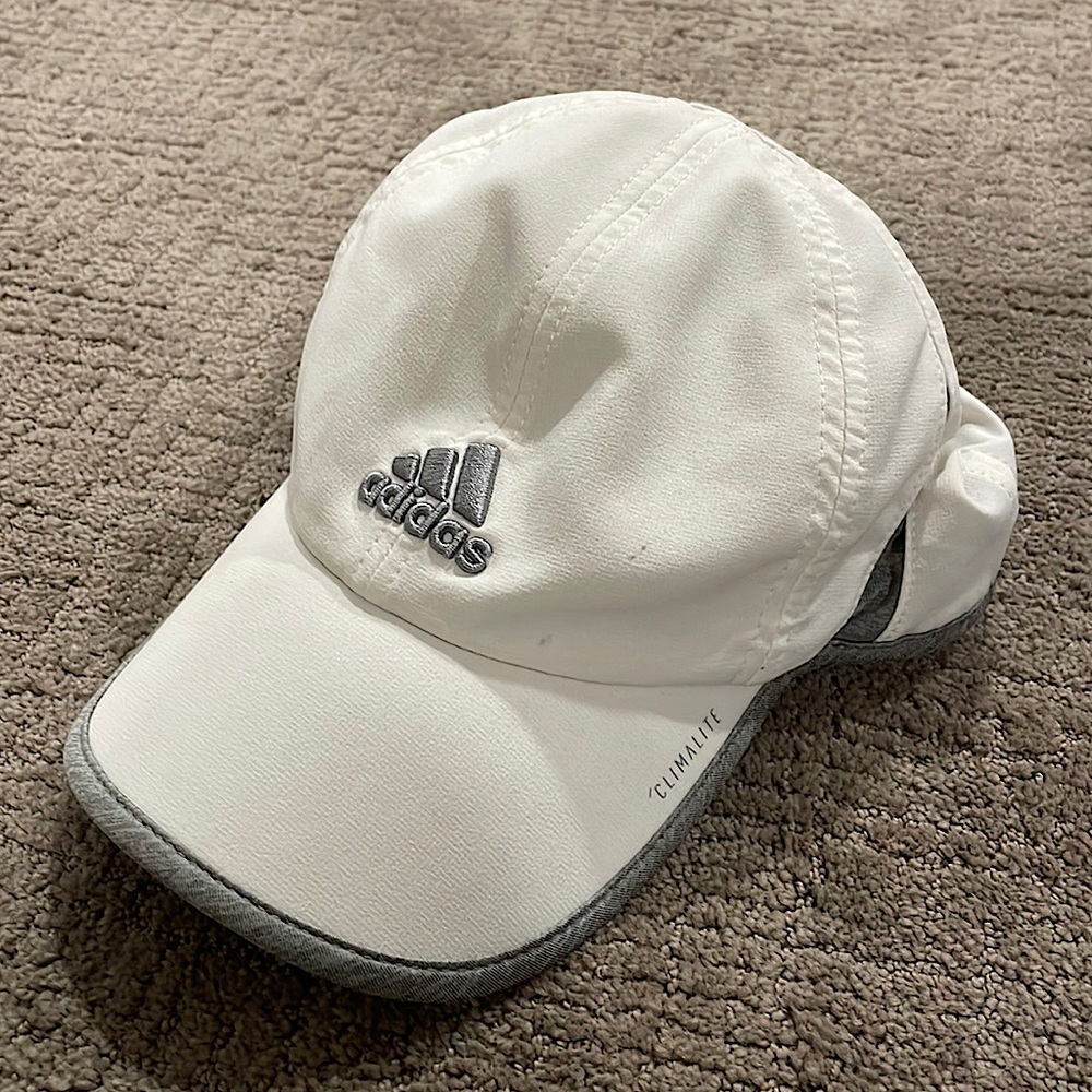 Adidas white and gray Climalite hat